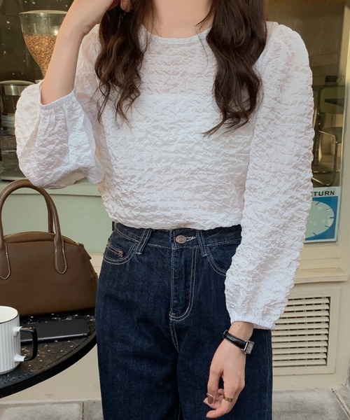 Diosfront（ディオスフロント）の「ボリュームスリーブワッシャーブラウス（シャツ/ブラウス・レディース・アイボリー/ブラック/ベージュ・FREE）」の22枚目の写真