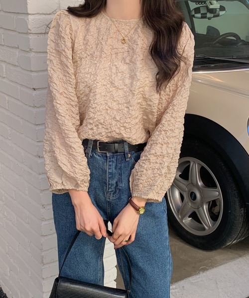 Diosfront（ディオスフロント）の「ボリュームスリーブワッシャーブラウス（シャツ/ブラウス・レディース・アイボリー/ブラック/ベージュ・FREE）」の10枚目の写真