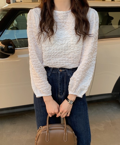 Diosfront（ディオスフロント）の「ボリュームスリーブワッシャーブラウス（シャツ/ブラウス・レディース・アイボリー/ブラック/ベージュ・FREE）」の16枚目の写真