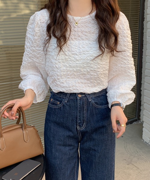 Diosfront（ディオスフロント）の「ボリュームスリーブワッシャーブラウス（シャツ/ブラウス・レディース・アイボリー/ブラック/ベージュ・FREE）」の19枚目の写真