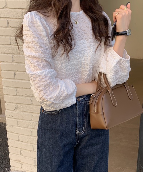 Diosfront（ディオスフロント）の「ボリュームスリーブワッシャーブラウス（シャツ/ブラウス・レディース・アイボリー/ブラック/ベージュ・FREE）」の20枚目の写真