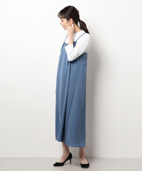 Samansa Mos2 blue（サマンサモスモスブルー）の「2wayキャミワンピース（ワンピース・レディース・ブラック/ブルー/ベージュ系その他・ﾌﾘ-）」の6枚目の写真