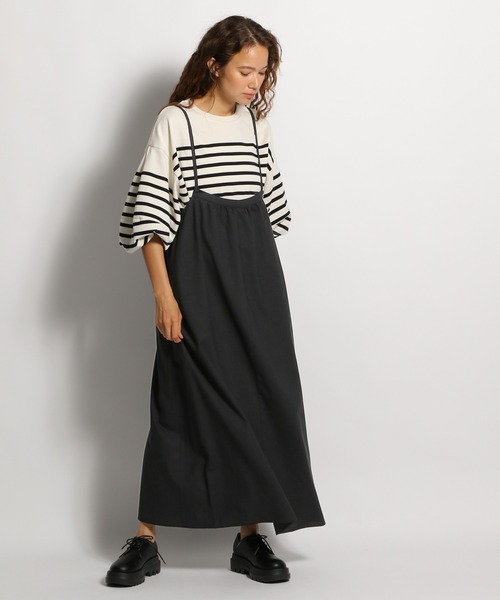 niko and...（ニコアンド）の「前ギャザーキャミワンピース（ワンピース・レディース・ブラック/カーキ・FREE）」の11枚目の写真