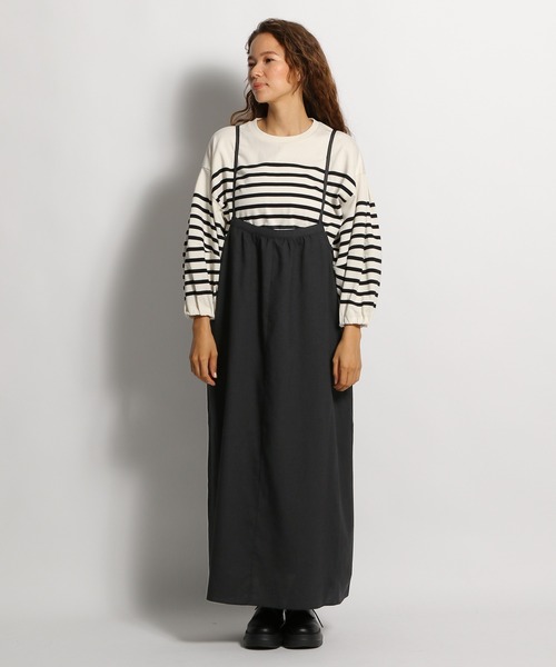 niko and...（ニコアンド）の「前ギャザーキャミワンピース（ワンピース・レディース・ブラック/カーキ・FREE）」の14枚目の写真