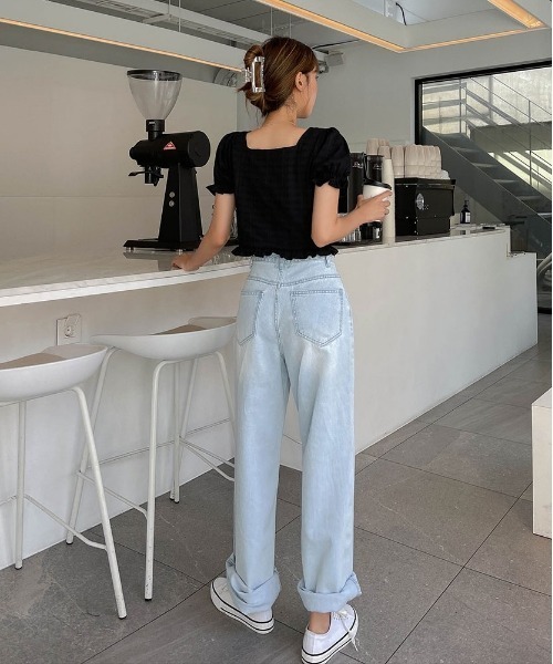 SONA（ソナ）の「SONYUNARA ライトブルーワイドデニムパンツ（デニムパンツ・レディース・ライトブルー・SMALL/MEDIUM）」の11枚目の写真