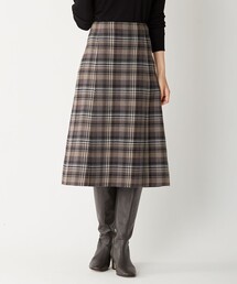 【リバーシブル】ミルドウールリバー チェック スカート