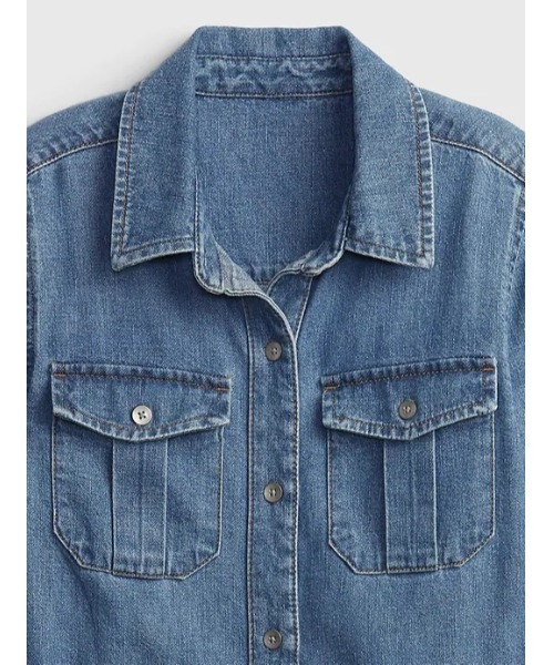 GAP（ギャップ）の「デニムワンピース (キッズ)（シャツワンピース・キッズ・ブルー系その他・S/L/XL/XS/M/XXL）」の3枚目の写真