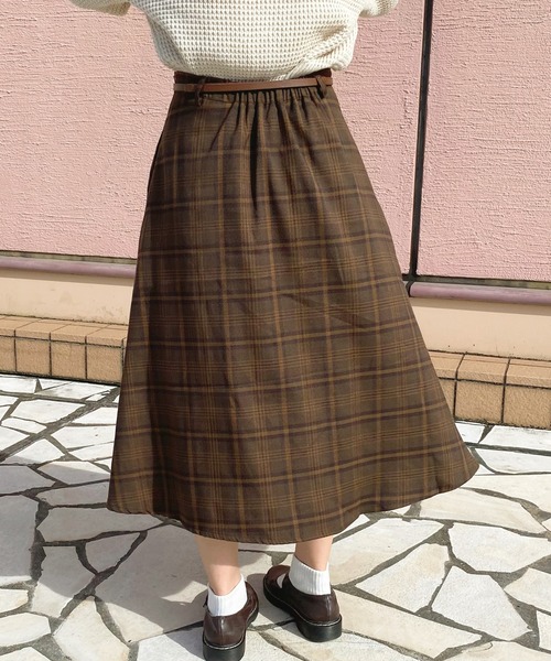 apres jour（アプレジュール）の「チェックフレアースカート【ZOZOTOWN限定アイテム】（スカート・レディース・ダークブラウン/グリーン系その他/ブラウン系その他・SMALL/MEDIUM/X-LARGE）」の7枚目の写真