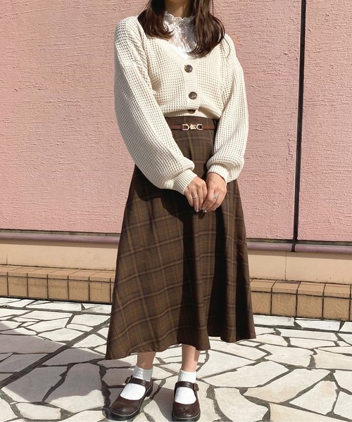 apres jour（アプレジュール）の「チェックフレアースカート【ZOZOTOWN限定アイテム】（スカート・レディース・ダークブラウン/グリーン系その他/ブラウン系その他・SMALL/MEDIUM/X-LARGE）」の9枚目の写真