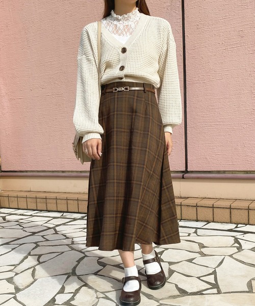 apres jour（アプレジュール）の「チェックフレアースカート【ZOZOTOWN限定アイテム】（スカート・レディース・ダークブラウン/グリーン系その他/ブラウン系その他・SMALL/MEDIUM/X-LARGE）」の12枚目の写真