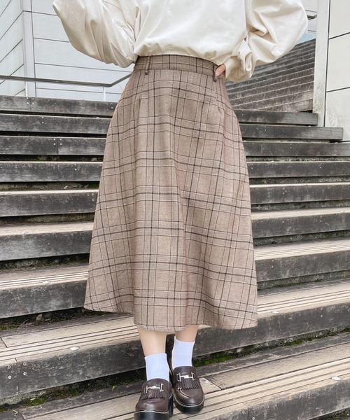 apres jour（アプレジュール）の「チェックフレアースカート【ZOZOTOWN限定アイテム】（スカート・レディース・ダークブラウン/グリーン系その他/ブラウン系その他・SMALL/MEDIUM/X-LARGE）」の15枚目の写真