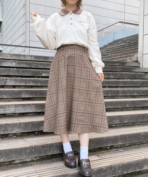 apres jour（アプレジュール）の「チェックフレアースカート【ZOZOTOWN限定アイテム】（スカート・レディース・ダークブラウン/グリーン系その他/ブラウン系その他・SMALL/MEDIUM/X-LARGE）」の18枚目の写真