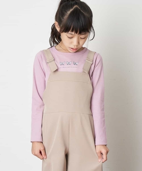 a.v.v（アーヴェヴェ）の「[100-130]バックレースアップサロペット（サロペット/オーバーオール・キッズ・ブラック/サンドベージュ・120/130/100/110）」の12枚目の写真