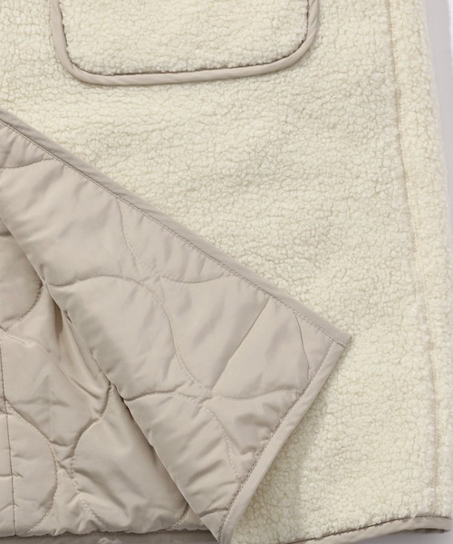 niko and...（ニコアンド）の「リバーシブルボアコート（ノーカラーコート・レディース・ブラック/アイボリー/モカ・LARGE/MEDIUM）」の18枚目の写真