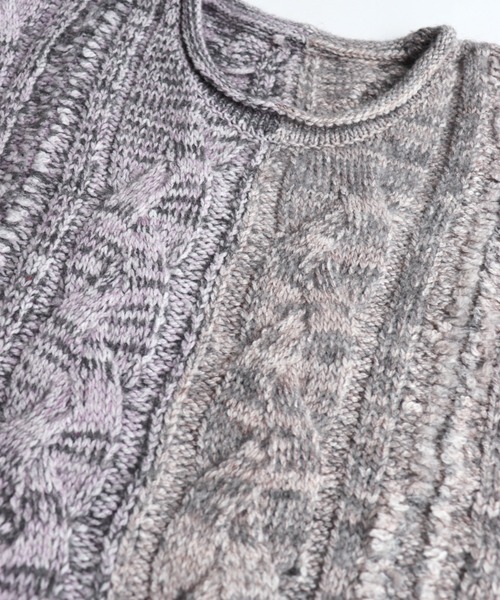 AlexanderLeeChang（アレキサンダーリーチャン）の「AlexanderLeeChang/アレキサンダーリーチャン BIG KNIT VEST ビッグニットベスト　AC062103（ベスト・メンズ・ブラック/グレー/バーガンディー・2/3）」の15枚目の写真