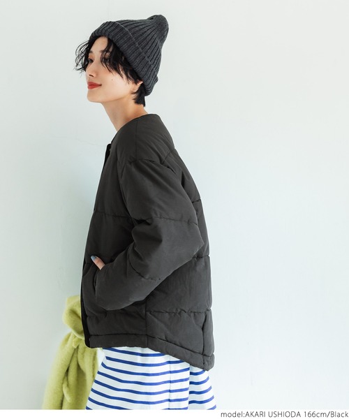 coca（coca）（コカ）の「ノーカラーフェイクダウンジャケット（ダウンジャケット/コート・レディース・ブラック・ONE SIZE）」の10枚目の写真