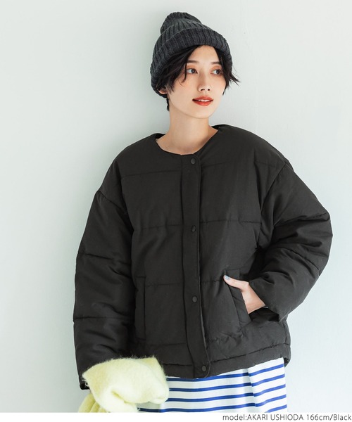 coca（coca）（コカ）の「ノーカラーフェイクダウンジャケット（ダウンジャケット/コート・レディース・ブラック・ONE SIZE）」の9枚目の写真