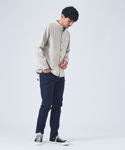 ABAHOUSE GRAY(アバハウスグレイ)の「ウールライク バンドカラー シャツ(シャツ/ブラウス・メンズ・グレー/グレイッシュベージュ/オレンジ系その他/サックスブルー・46/48/50)」の16枚目の写真