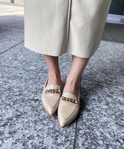 EIMY ISTOIRE（エイミーイストワール）の「チェーンビットフラットローファー（ローファー・レディース・ホワイト/ブラック/ブラウン/イエロー・SMALL/MEDIUM/LARGE）」の12枚目の写真