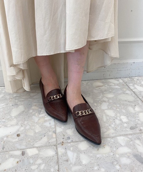 EIMY ISTOIRE（エイミーイストワール）の「チェーンビットフラットローファー（ローファー・レディース・ホワイト/ブラック/ブラウン/イエロー・SMALL/MEDIUM/LARGE）」の16枚目の写真