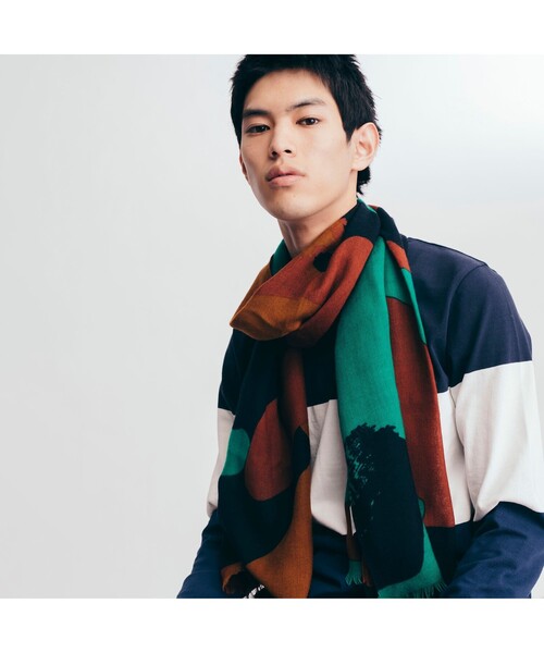 AIGLE(エーグル)の「アフェルタゥ スカーフ(ストール/ショール・レディース・モスグリーン/レッド系その他・FREE)」の10枚目の写真