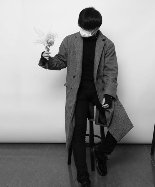 ８(eight)（エイト）の「ウールダブルブレストチェスターコート（チェスターコート・メンズ・グレイッシュベージュ/ブラウン/ブルーグレー/ベージュ系その他・MEDIUM/LARGE）」の3枚目の写真