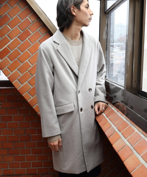 ８(eight)（エイト）の「ウールダブルブレストチェスターコート（チェスターコート・メンズ・グレイッシュベージュ/ブラウン/ブルーグレー/ベージュ系その他・MEDIUM/LARGE）」の19枚目の写真