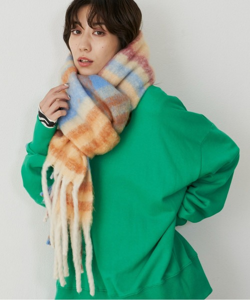 Auntie Rosa Holiday（アンティローザホリデー）の「シャギーチェックボリュームマフラー（マフラー・レディース・ピンク/ベージュ/ブラウン・FREE）」の8枚目の写真