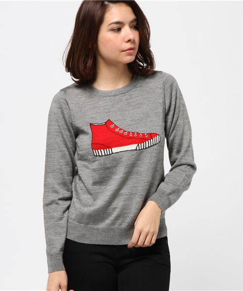 CIAOPANIC（チャオパニック）の「【Ciaopanic】毛混柄編みC/Nニット（ニット/セーター・レディース・ネイビー/チャコールグレー・FREE）」の2枚目の写真