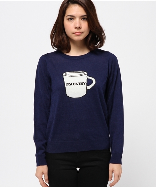 CIAOPANIC（チャオパニック）の「【Ciaopanic】毛混柄編みC/Nニット（ニット/セーター・レディース・ネイビー/チャコールグレー・FREE）」の3枚目の写真