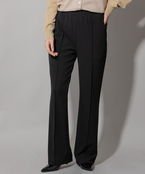 Munich(ミューニック)の「ストレッチジョーゼットセンタープリーツフレアーパンツ(その他パンツ・レディース・ブラック/ダークグレー/グリーン・XS/S/M)」の2枚目の写真