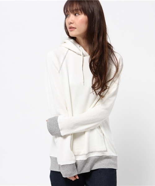 WEGO(ウィゴー)の「WEGO/リブ配色プルパーカー(パーカー・メンズ・ホワイト/杢グレー・LARGE/MEDIUM)」の8枚目の写真