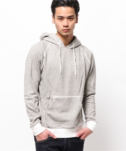 WEGO(ウィゴー)の「WEGO/リブ配色プルパーカー(パーカー・メンズ・ホワイト/杢グレー・LARGE/MEDIUM)」の15枚目の写真