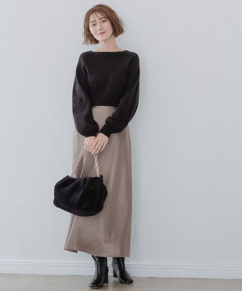 A part by（アパートバイ）の「ボアチェーンバッグ　259235（クラッチバッグ・レディース・ブラック/アイボリー・FREE）」の9枚目の写真