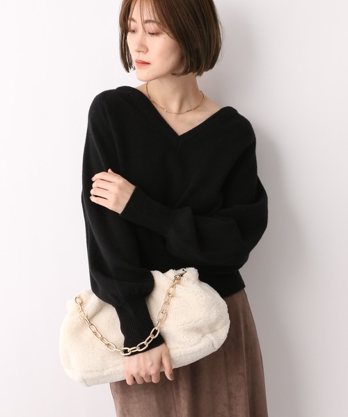 A part by（アパートバイ）の「ボアチェーンバッグ　259235（クラッチバッグ・レディース・ブラック/アイボリー・FREE）」の14枚目の写真