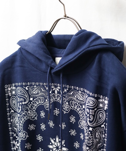 FRANKLIN & MARSHALL（フランクリンマーシャル）の「【FRANKLIN＆MARSHALL】BANDANA PK - プリントパーカー（パーカー・メンズ・ブラック/ネイビー・MEDIUM/LARGE/X-LARGE）」の10枚目の写真