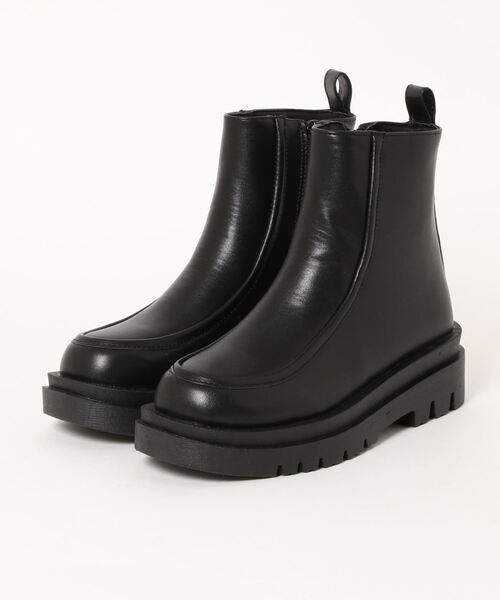 RETRO GIRL（レトロガール）の「スクエアモカブーツ（ブーツ・レディース・ブラック/オフホワイト/ダークブラウン・M/L）」の10枚目の写真