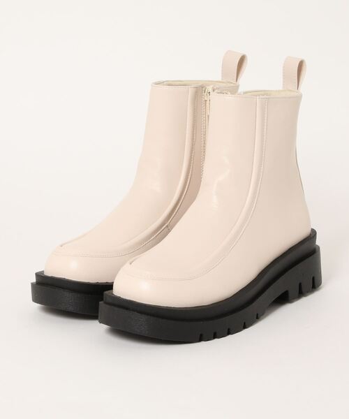 RETRO GIRL（レトロガール）の「スクエアモカブーツ（ブーツ・レディース・ブラック/オフホワイト/ダークブラウン・M/L）」の9枚目の写真