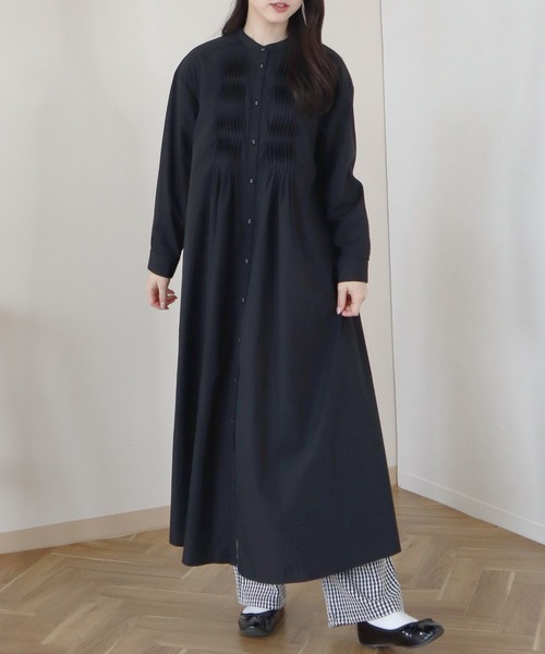 Monocoro toppi（モノコロトッピ）の「2Way ピンタック ワンピース（ワンピース・レディース・ブラック/ベージュ/オフホワイト・フリー）」の3枚目の写真