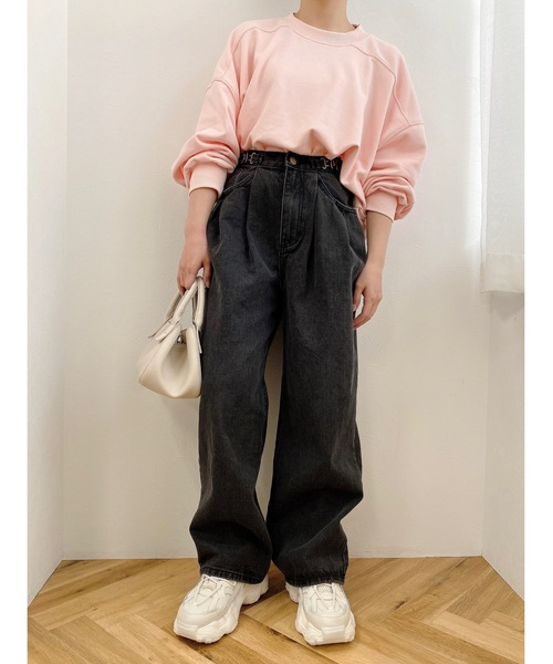 JUMELLE（ジュメロ）の「デザインワイドデニム（デニムパンツ・レディース・ブラック/ブルー・MEDIUM/LARGE/SMALL）」の5枚目の写真