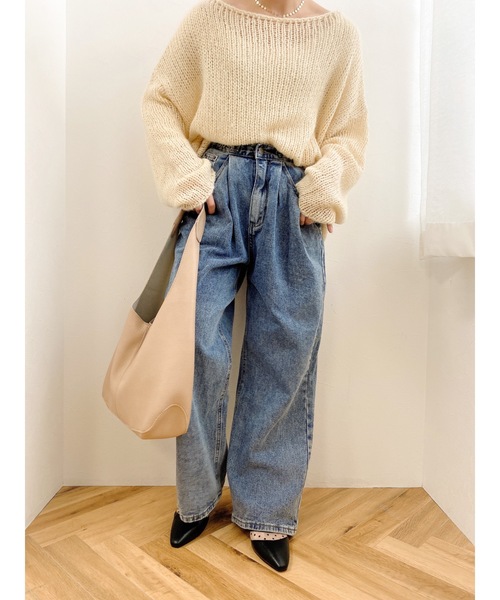 JUMELLE（ジュメロ）の「デザインワイドデニム（デニムパンツ・レディース・ブラック/ブルー・MEDIUM/LARGE/SMALL）」の14枚目の写真