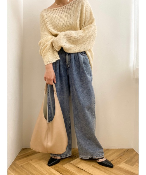 JUMELLE（ジュメロ）の「デザインワイドデニム（デニムパンツ・レディース・ブラック/ブルー・MEDIUM/LARGE/SMALL）」の4枚目の写真