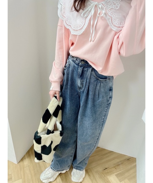 JUMELLE（ジュメロ）の「デザインワイドデニム（デニムパンツ・レディース・ブラック/ブルー・MEDIUM/LARGE/SMALL）」の15枚目の写真