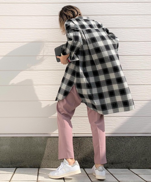 Q(キュー)の「バンドカラーロングシャツ(シャツ/ブラウス・レディース・ブラック系その他/ホワイト/ブルー系その他・MEDIUM)」の11枚目の写真