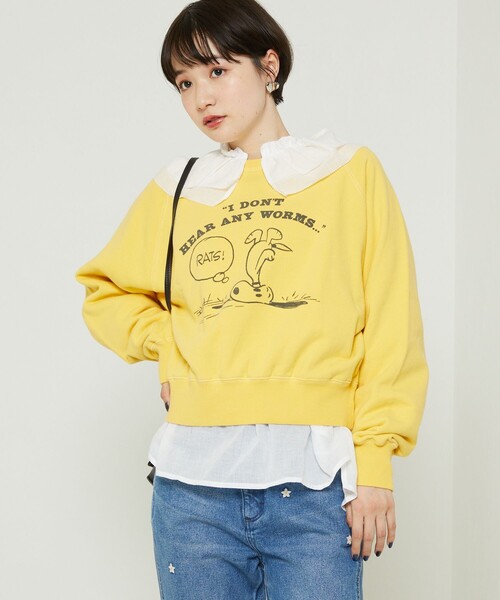 FREAK'S STORE(フリークスストア)の「SNOOPYスウェットプルオーバー(スウェット・レディース・イエロー/サックスブルー・フリ-)」の11枚目の写真