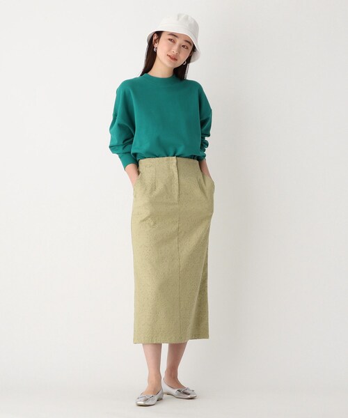 OPAQUE.CLIP（オペークドットクリップ）の「◆ボタニカルジャカード ナロースカート【WEB限定サイズ】（スカート・レディース・ブラック/サンドベージュ・40/42/38）」の16枚目の写真