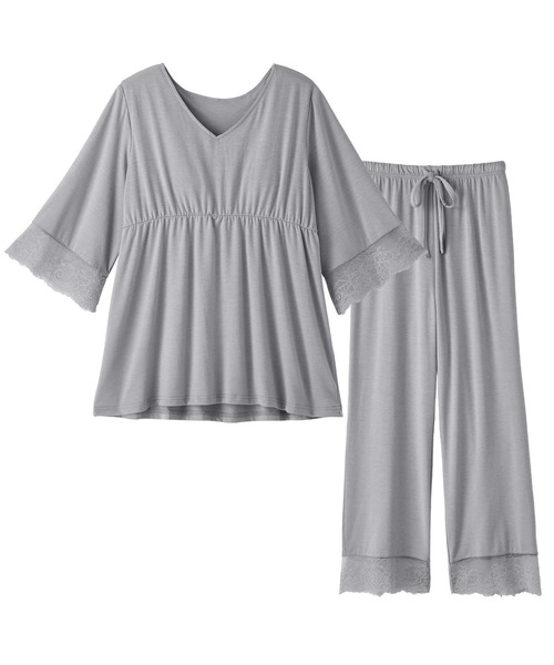 パデット付レースづかいルームウェアセット