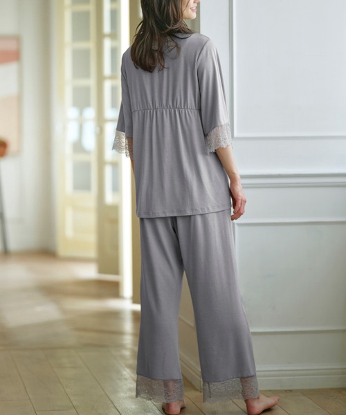 パデット付レースづかいルームウェアセット