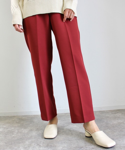 MLI'A（エムリア）の「センタープレス／パンツ（その他パンツ・レディース・レンガ/グリーン/モカ/ホワイト系5/バーガンディー/ブラウン系その他2/ダークブラウン/その他28/イエロー/ライトグリーン/ブラック/ブラウン系9・FREE）」の10枚目の写真