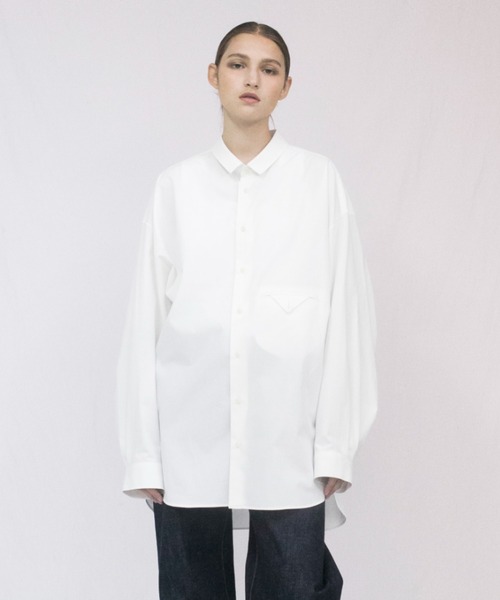 VOAAOV（ヴォアーブ）の「【VOAAOV】 organic cotton broad shirt（シャツ/ブラウス・メンズ・ホワイト/ブラック/ベージュ・1/2）」の2枚目の写真